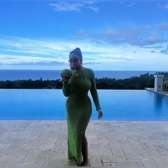 Ibiza Dress (cover up) by Shondel in Lime, size medium (as seen on celebrities) - Picture 9 of 13